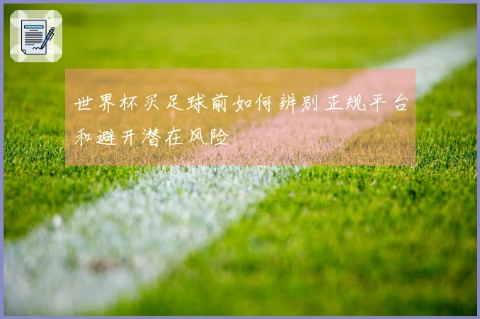 世界杯买足球前如何辨别正规平台和避开潜在风险